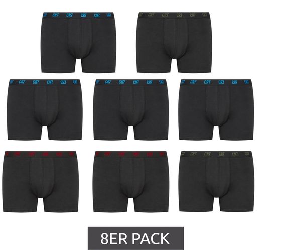 8er Pack CR7 CRISTIANO RONALDO Basic Trunk Herren Boxershorts atmungsaktive Baumwoll-Unterhose Unterwäsche 300-8109-49-2533 Schwarz/Bunt