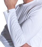 COURSE Herren Longsleeve Basic-Shirt mit Rundhals-Ausschnitt Baumwoll-Shirt 900819 Weiß