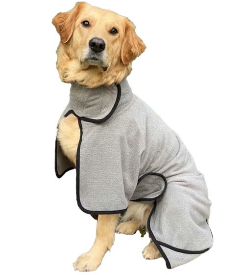 ZooRoyal dog bathrobe in various sizes with Velcro dog accessories gray