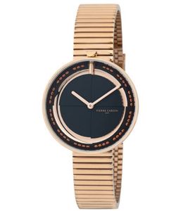 Orologio da donna Pierre Cardin con quadrante senza tempo, analogico al quarzo, con bracciale in acciaio inossidabile 3ATM 32mm CMA.0010 oro rosa/nero Orologio da donna Pierre Cardin con quadrante senza tempo, analogico al quarzo, con bracciale in acciaio inossidabile 3ATM 32mm CMA.0010 oro rosa/nero
