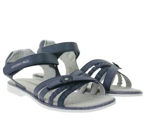 KIDSWORLD Kinder und Damen Sandalette mit Klettverschluss Alltags-Sandalen für Mädchen Sommer-Schuhe 47589726 Blau