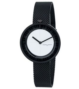 Orologio da donna Pierre Cardin con quadrante senza tempo, analogico al quarzo, con bracciale in acciaio inossidabile, 3 ATM, 32 mm, CMA.0018, nero/bianco Orologio da donna Pierre Cardin con quadrante senza tempo, analogico al quarzo, con bracciale in acciaio inossidabile, 3 ATM, 32 mm, CMA.0018, nero/bianco