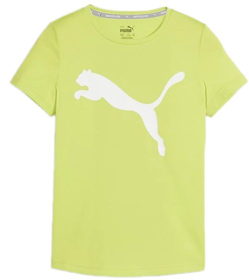 PUMA Damen Sommer-Shirt mit DryCell-Technologie Baumwoll-Shirt Kurzarm-Shirt mit PUMA-Logo 586454 40 Gelb/Weiß