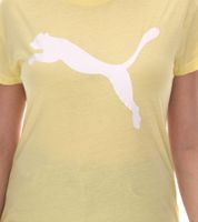 PUMA women's summer shirt with DryCell technology cotton shirt short-sleeved shirt with PUMA logo 586454 40 yellow/white