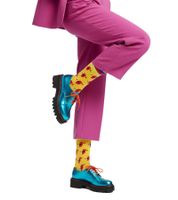 1 paio di calzini di cotone Moustard Parrot con stampa di pappagallo e calzini lunghi 17S-PARR ​​​​Giallo/Rosso/Blu