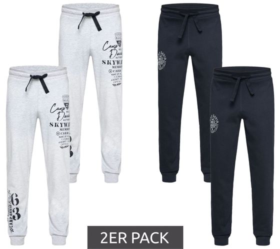 2er Pack CAMP DAVID Herren Jogging-Hose mit Baumwollanteil Sweat-Hose Trainings-Hose 428251 Dunkelblau oder Grau