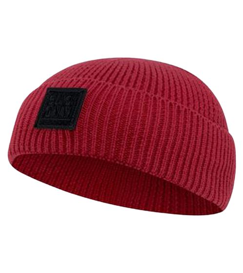 bruno banani Beanie schlichte Baumwoll-Mütze mit Wollanteil Strick-Beanie 6532 3948 Rot