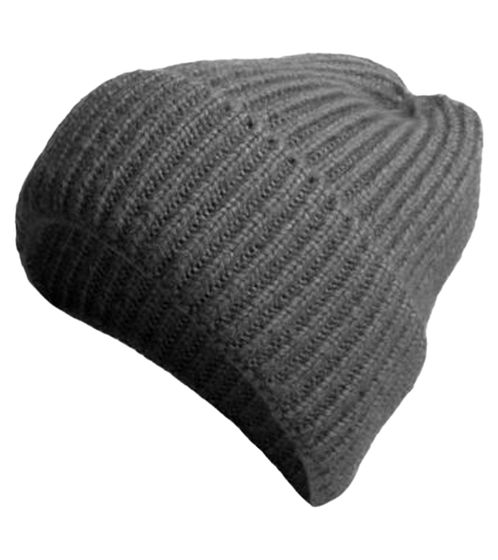 CAPELLI NEW YORK Beanie simple winter hat cozy knitted beanie 3571 1315 gray