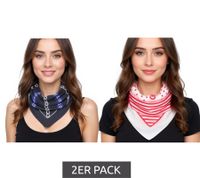 Lot de 2 foulards DELMAO aux motifs différents foulard quotidien 8168 3644 Blanc/Noir/Rouge