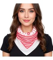 Lot de 2 foulards DELMAO aux motifs différents foulard quotidien 8168 3644 Blanc/Noir/Rouge