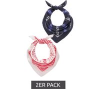 Lot de 2 foulards DELMAO aux motifs différents foulard quotidien 8168 3644 Blanc/Noir/Rouge