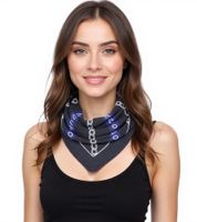 Lot de 2 foulards DELMAO aux motifs différents foulard quotidien 8168 3644 Blanc/Noir/Rouge