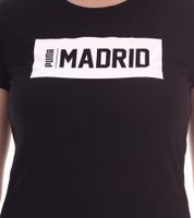T-shirt en coton PUMA City pour femme avec inscription Madrid T-shirt à manches courtes et col rond 575957 15 Noir/Blanc