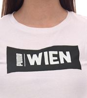 T-shirt en coton PUMA City pour femme avec inscription Vienna T-shirt à manches courtes et col rond 575957 24 Blanc/Noir