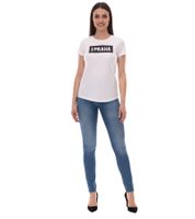 PUMA City Camicia da donna in cotone con scritta Praha/Prague Camicia a maniche corte Girocollo 575957 20 Bianco/Nero