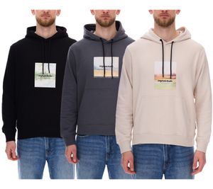JACK & JONES Esterbro Newton Herren Kapuzen-Pullover Baumwoll-Pullover mit Originals Studio Print 12266801 Grau, Schwarz oder Beige JACK & JONES Esterbro Newton Herren Kapuzen-Pullover Baumwoll-Pullover mit Originals Studio Print 12266801 Grau, Schwarz oder Beige