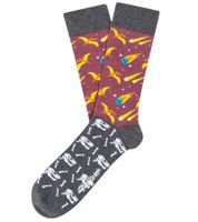 1 Paar Moustard Extinction Baumwoll-Socken mit Kometen und Dinosauriern gemusterte lange Strümpfe 18S-EXT Grau/Rosa/Bunt 1 Paar Moustard Extinction Baumwoll-Socken mit Kometen und Dinosauriern gemusterte lange Strümpfe 18S-EXT Grau/Rosa/Bunt