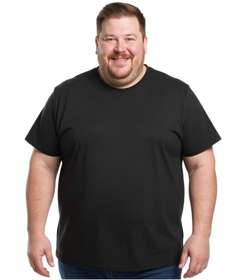 ELEVATE Heros Men's 4XL & 5XL T-Shirt Plain Cotton Shirt 150 g/m2 Basic Shirt Undershirt Large Sizes 3802899 Black