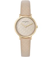 Pierre Cardin ladies' wristwatch with branded initials print, analogue quartz watch with leather strap 3ATM 31mm CBV.15 black, pink, white or beige