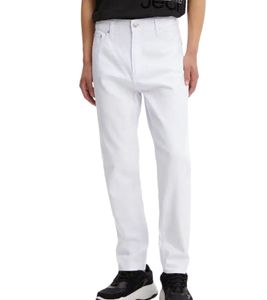 Calvin Klein Dad Jean men's denim trousers made of 100% cotton, lower-impact wash jeans with five pockets, regular fit, everyday trousers 82711860 white