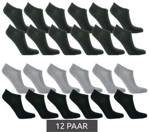 12 pairs of TASTIQ sneaker socks, plain cotton socks in a gift box, sports socks, dark grey, navy, light grey