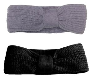 CAPELLI NEW YORK knitted headband with knot winter headband headwear purple or black