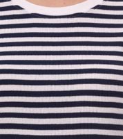 Sweat-shirt à manches longues en coton rayé pour femme DELMAO 21530737 Blanc/Marine