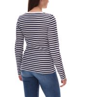 Sweat-shirt à manches longues en coton rayé pour femme DELMAO 21530737 Blanc/Marine