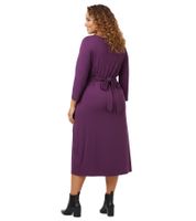 ADIA women's wrap dress, elegant summer dress to tie, holiday dress with 3/4 sleeves, plus sizes 37339213 purple