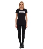 PUMA City Damen Baumwoll-Shirt mit Praha/Prag, Paris, Wien oder Madrid Schriftzug Kurzarm-Shirt Rundhals-Shirt 575957 Weiß oder Schwarz