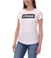 T-shirt en coton PUMA City pour femme avec inscription Praha/Prague, Paris, Vienna ou Madrid T-shirt à manches courtes T-shirt à col rond 575957 Blanc ou noir