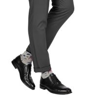 1 paio di calzini da uomo in cotone Moustard Moon Landing Astronaut con stampa spaziale e calzini lunghi 17S-MOON azzurro/grigio