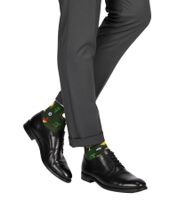 1 pares de calcetines de algodón para hombre Moustard Barcelona con estampado integral del skyline de Barcelona, ​​calcetines largos de rayas y estampados 17S-BCN Verde/Naranja/Amarillo