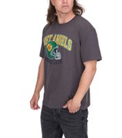 KEINE LIEBE Ballhead T-shirt da uomo in cotone con scritta LOST ANGELES T-shirt girocollo manica corta KLTS1011GRY grigio/verde/arancione