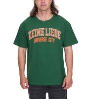 KEINE LIEBE Universe City Herren Baumwoll-Shirt mit farblichen Akzenten T-Shirt Rundhals-Shirt Kurzarm-Shirt KLTS1010 Grün/Orange KEINE LIEBE Universe City Herren Baumwoll-Shirt mit farblichen Akzenten T-Shirt Rundhals-Shirt Kurzarm-Shirt KLTS1010 Grün/Orange