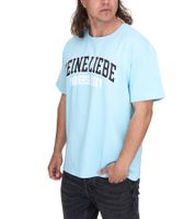 KEINE LIEBE Universe City Chemise en coton pour homme avec accents de couleur T-shirt à col rond Chemise à manches courtes KLTS1010 Bleu clair/noir/blanc