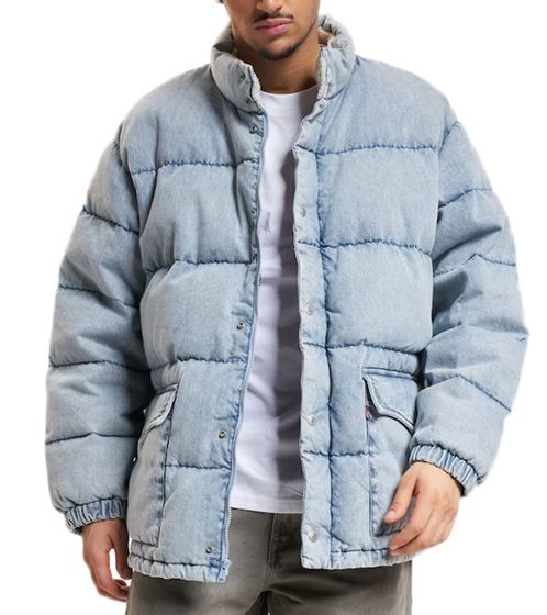 LEVI´S Western Super Puffer men's cotton jacket, casual boxy fit quilted jacket, puffer jacket 55155062 light blue