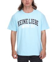 KEINE LIEBE Universe City et Broken Heart Club T-shirt en coton pour homme avec accents de couleur T-shirt à col rond T-shirt à manches courtes KLTS10 en jaune, vert, bleu, rouge, violet ou gris