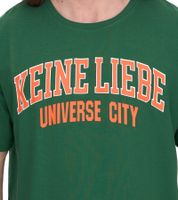 KEINE LIEBE Universe City et Broken Heart Club T-shirt en coton pour homme avec accents de couleur T-shirt à col rond T-shirt à manches courtes KLTS10 en jaune, vert, bleu, rouge, violet ou gris