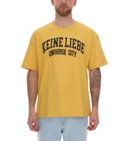 KEINE LIEBE Universe City et Broken Heart Club T-shirt en coton pour homme avec accents de couleur T-shirt à col rond T-shirt à manches courtes KLTS10 en jaune, vert, bleu, rouge, violet ou gris