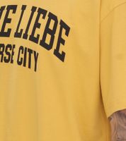 KEINE LIEBE Universe City et Broken Heart Club T-shirt en coton pour homme avec accents de couleur T-shirt à col rond T-shirt à manches courtes KLTS10 en jaune, vert, bleu, rouge, violet ou gris