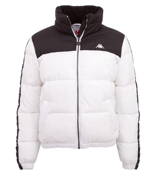 Kappa women's quilted jacket with logo band on the sleeves winter jacket 41426524 white/black