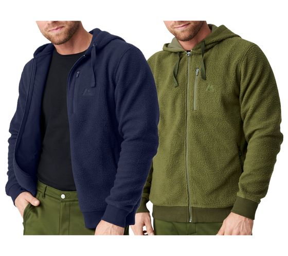 DANISH ENDURANCE Men's Transition Jacket, Cozy Fleece Jacket with Hood, Sustainable Oeko-Tex Certified Jacket, 155000, Navy or Green