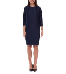 Robe d'été en jersey pour femme en maille côtelée avec manches 3/4 962523 bleu foncé