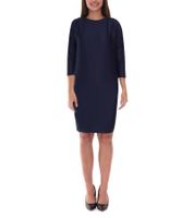 Robe d'été en jersey pour femme en maille côtelée avec manches 3/4 962523 bleu foncé