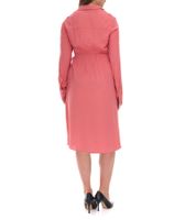 Robe d'été légère pour femme avec col Kent, robe portefeuille mi-longue, robe de printemps, 940109, rose saumon