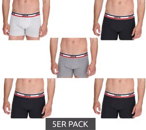 Lot de 5 boxers pour homme LEVI'S en coton avec des accents colorés sur la ceinture 701224335 Noir/Gris