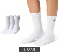 3 Paar PUMA schlichte Damen Sport-Socken Baumwoll-Socken Kinder Tennis-Socken lange Strümpfe 7308 300 Weiß 3 Paar PUMA schlichte Damen Sport-Socken Baumwoll-Socken Kinder Tennis-Socken lange Strümpfe 7308 300 Weiß