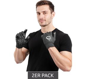 2er Pack EGREGIE Herren Fahrrad-Handschuhe mit Fleecefutter Lauf-Handschuhe mit Smartphone Handy Touchfunktion Sport-Handschuhe Schwarz 2er Pack EGREGIE Herren Fahrrad-Handschuhe mit Fleecefutter Lauf-Handschuhe mit Smartphone Handy Touchfunktion Sport-Handschuhe Schwarz