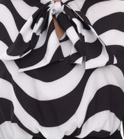 Robe midi élégante pour femme, robe d'affaires avec nœud, robe d'été, robe à manches longues 940989 noir/blanc